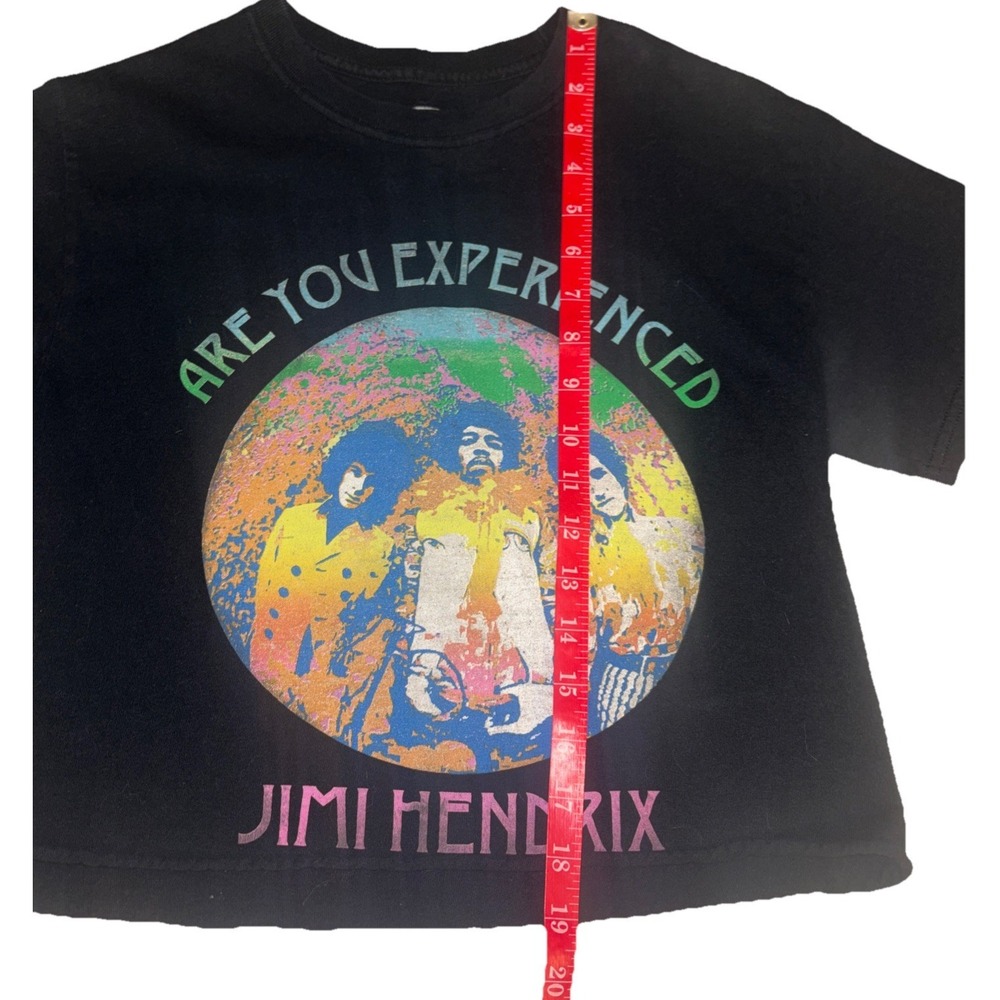 Jimi Hendrix Oversized Crop Top Band Tee Sz Small Groovy Concert Festival Black - Picture 8 of 8